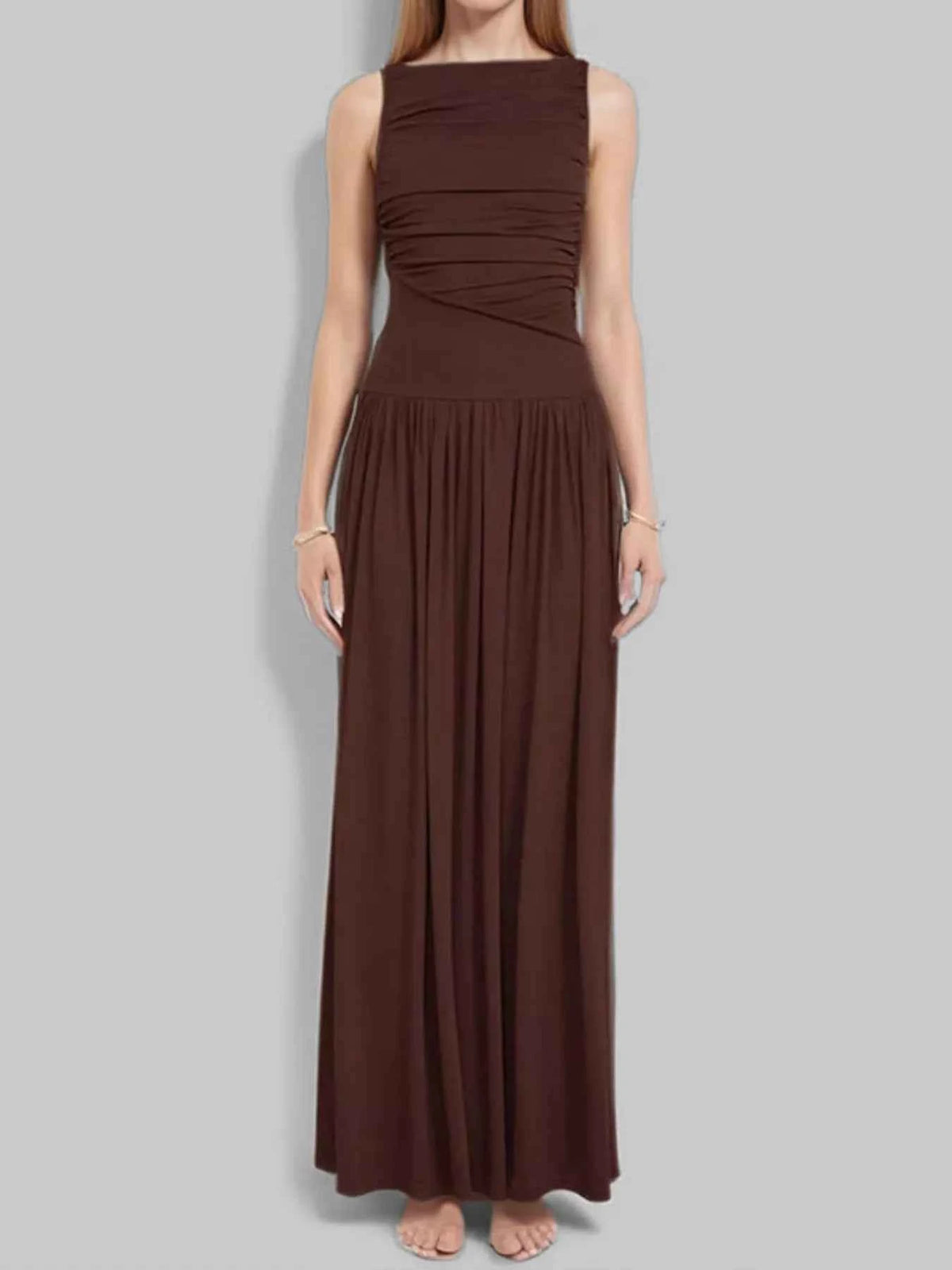 Ruched Sleeveless Maxi Dress — view 4
