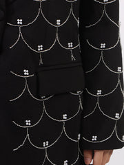 Pearl Detail Long Sleeve Blazer — view 11