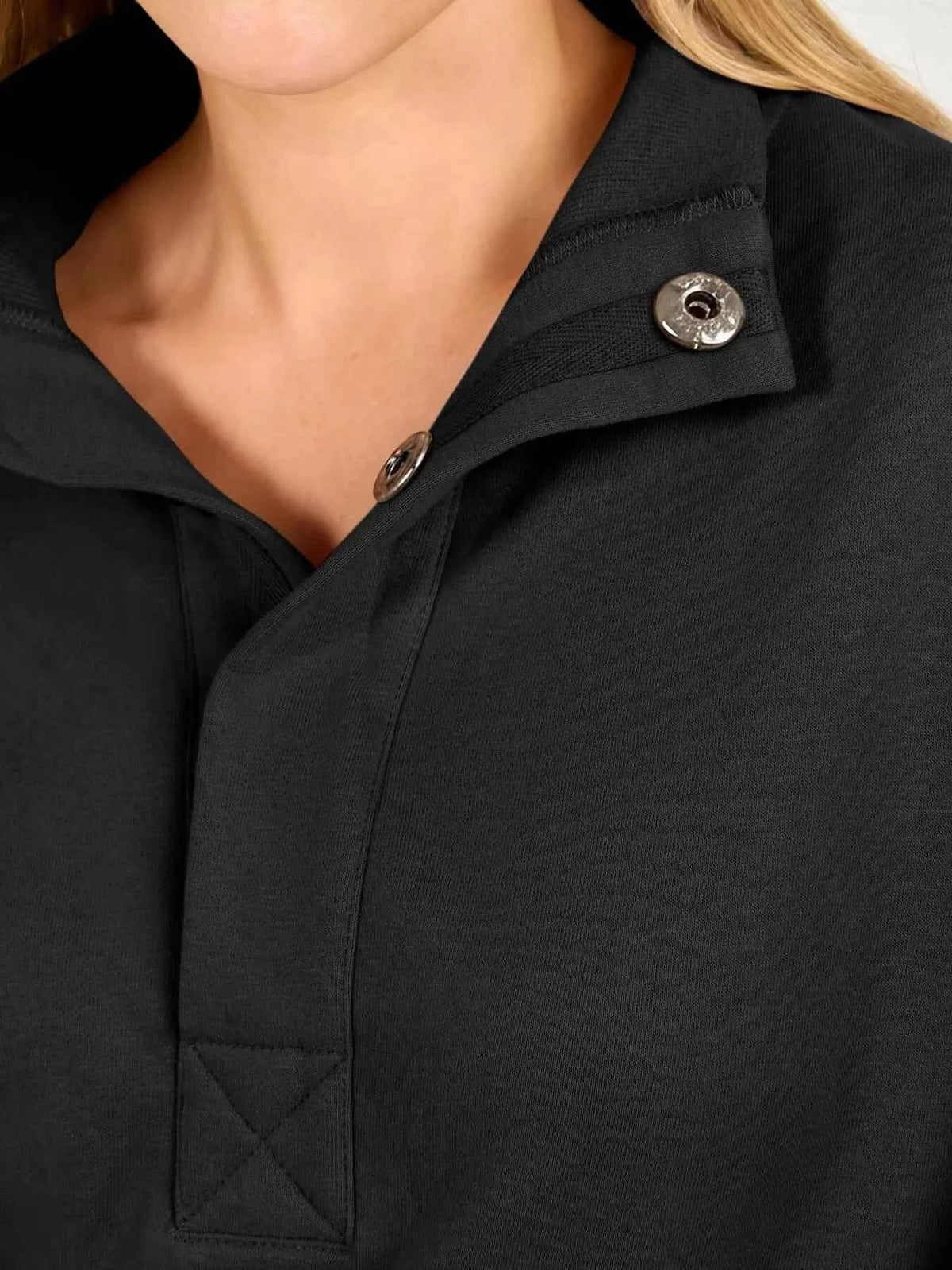 Half Snap Dropped Shoulder Sweatshirt — view 5