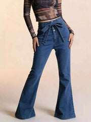 Bow-Tie High-Waisted Flare Jeans: Elevate Your Style — view 3