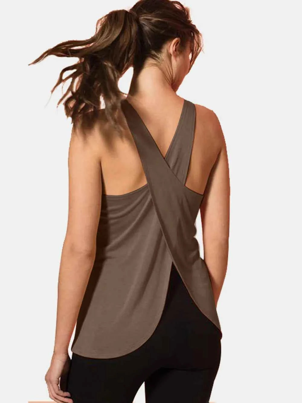Crisscross Scoop Neck Active Tank - Your Perfect Workout Companion