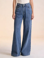 Bow Back Wide Leg Jeans - Effortless Style and Comfort — view 6