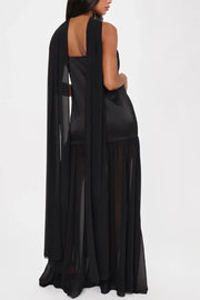 Adjustable Strap Maxi Cami Dress with Scarf — view 8