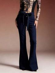 Bow-Tie High-Waisted Flare Jeans: Elevate Your Style — view 14