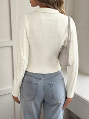 Cable Knit Long Sleeve Sweater — view 6