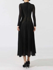 Lace Mock Neck Long Sleeve Dress — view 5