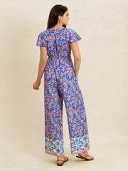 Printed V-Neck Wide Leg Jumpsuit — view 6