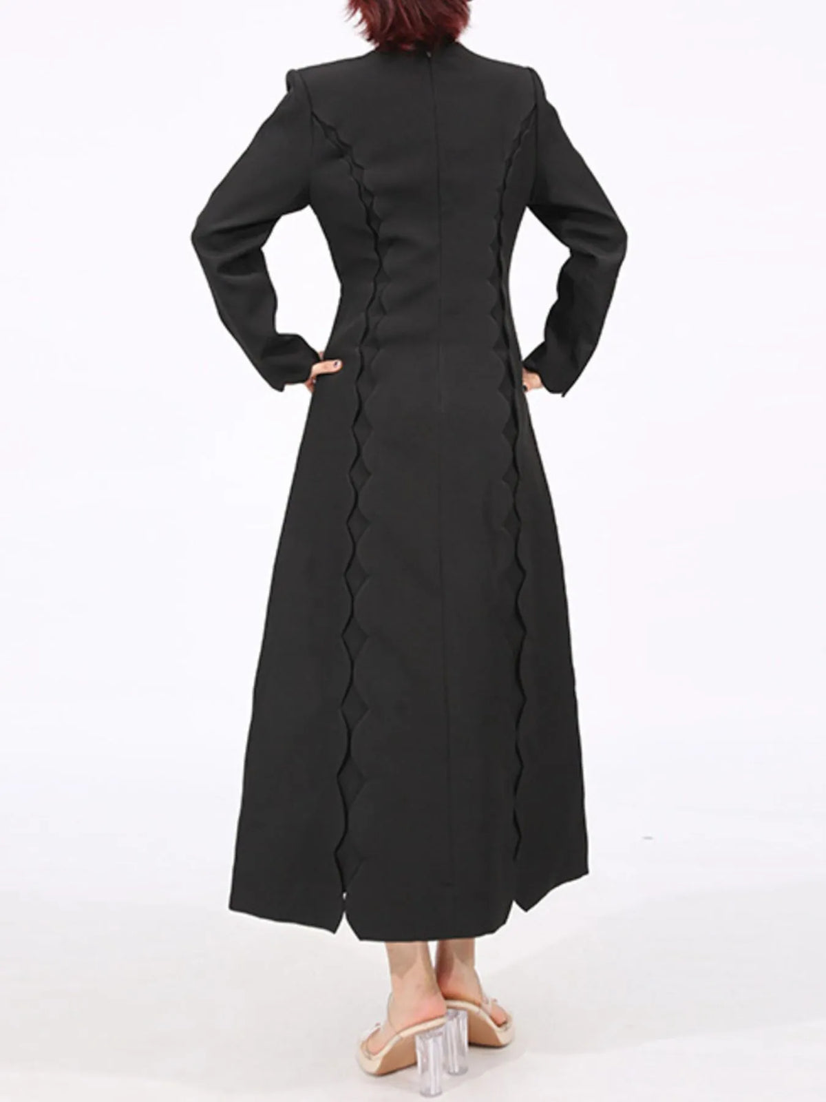 Long Sleeve Bow Front Midi Dress — view 7