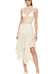 Asymmetrical Lace Midi Skirt — view 1