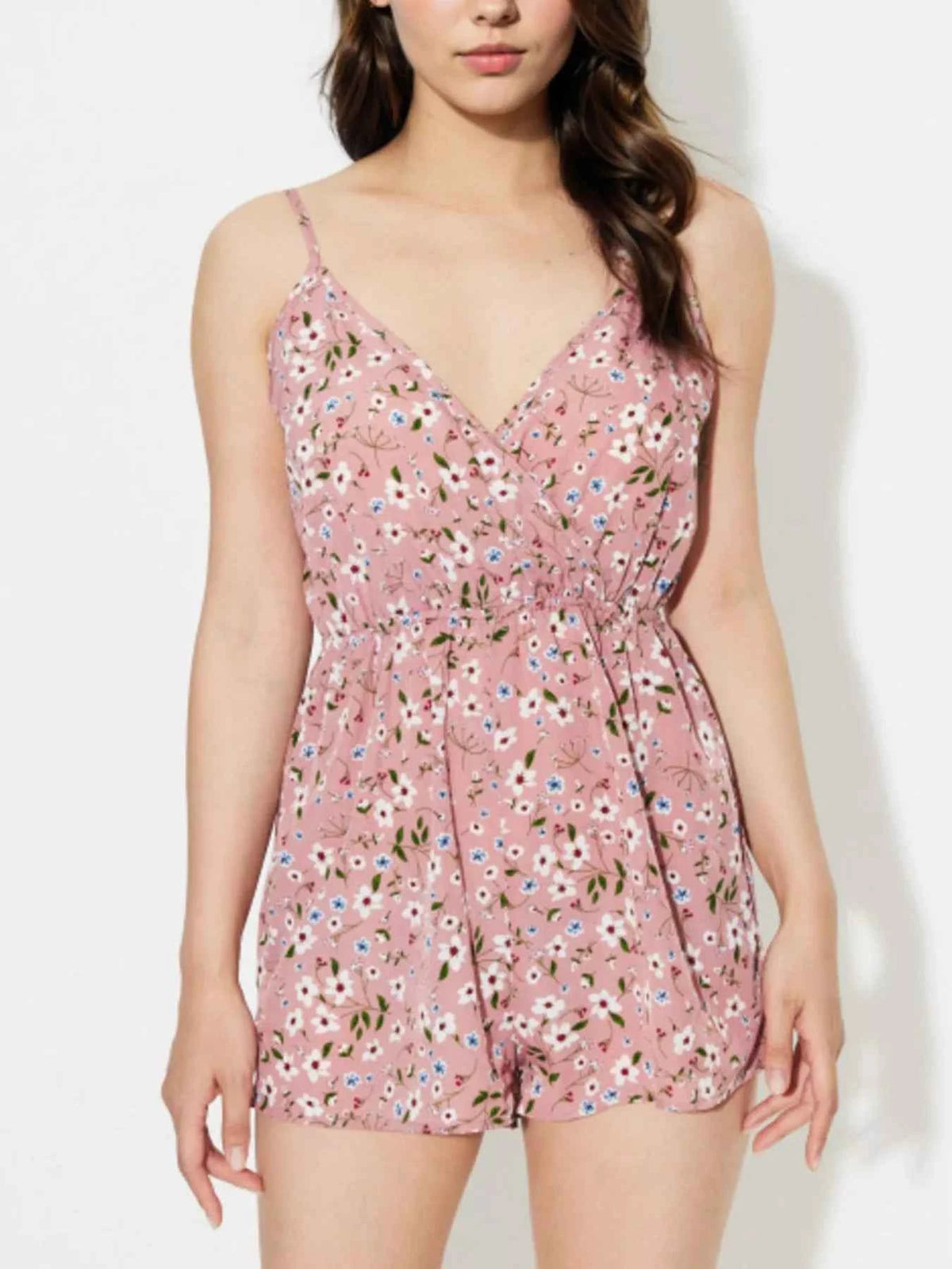 Floral Print Spaghetti Strap Romper — view 3