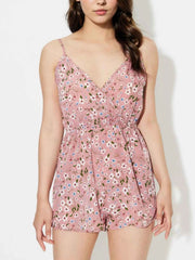 Floral Print Spaghetti Strap Romper — view 3