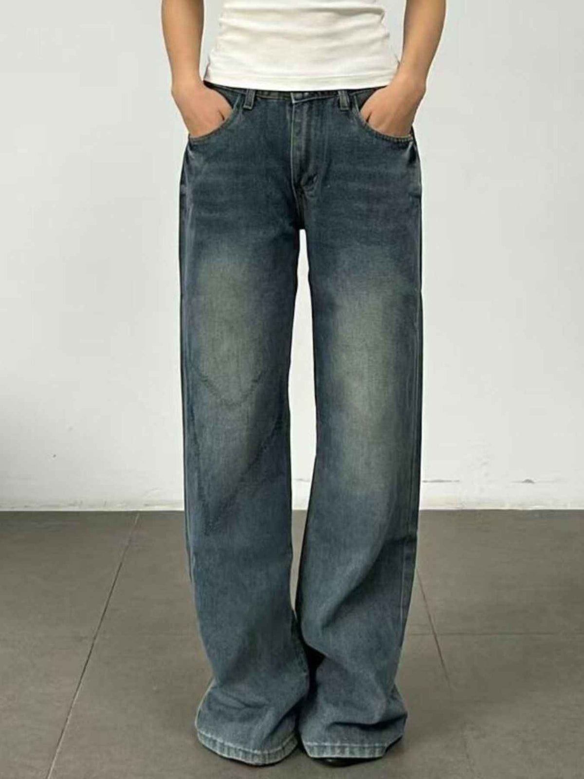 Vintage Wash Wide Leg Jeans: Timeless Style Meets Comfort — view 3