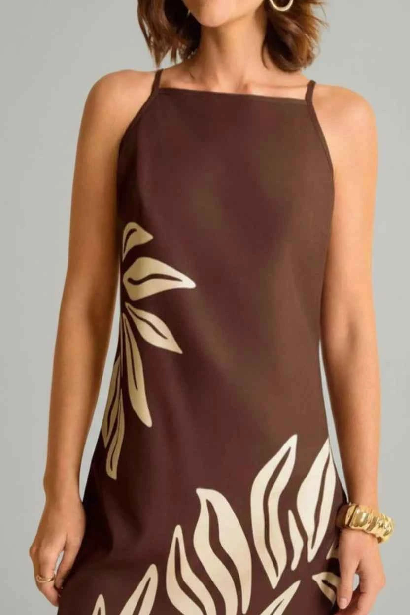 Tropical Print Sleeveless Mini Dress for Effortless Summer Style — view 2