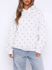 Polka Dot Raglan Sleeve Hoodie — view 10
