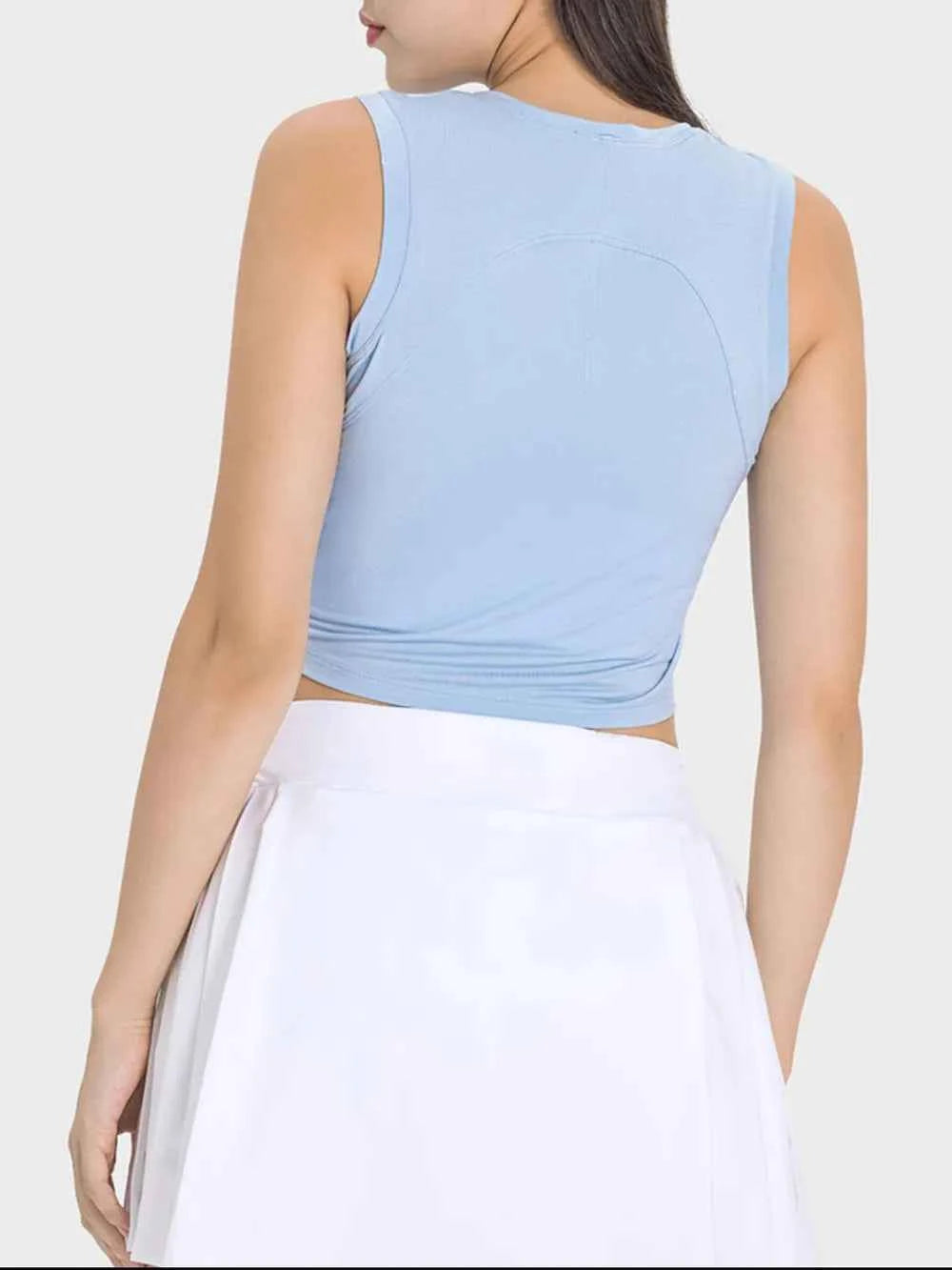 Drawstring Ruched Wide Strap Active Tank - Comfortable & Stylish — view 2