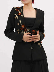 Embroidered Long Sleeve Blazer — view 3