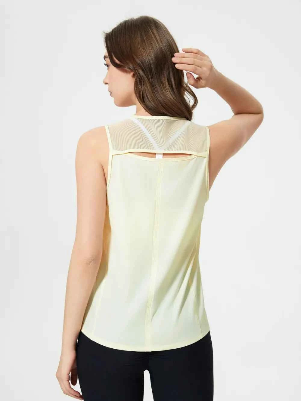 Cutout Back Round Neck Active Tank - Elevate Your Workout Wardrobe — view 34
