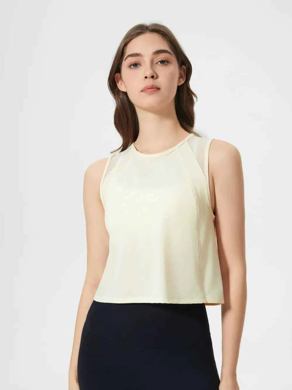 Round Neck Cropped Active Tank for Ultimate Comfort — view 29