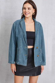 Pocketed Button Up Denim Jacket — view 4