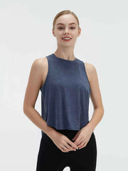 Cutout Back Round Neck Active Tank - Lightweight & Stylish Comfort — view 4