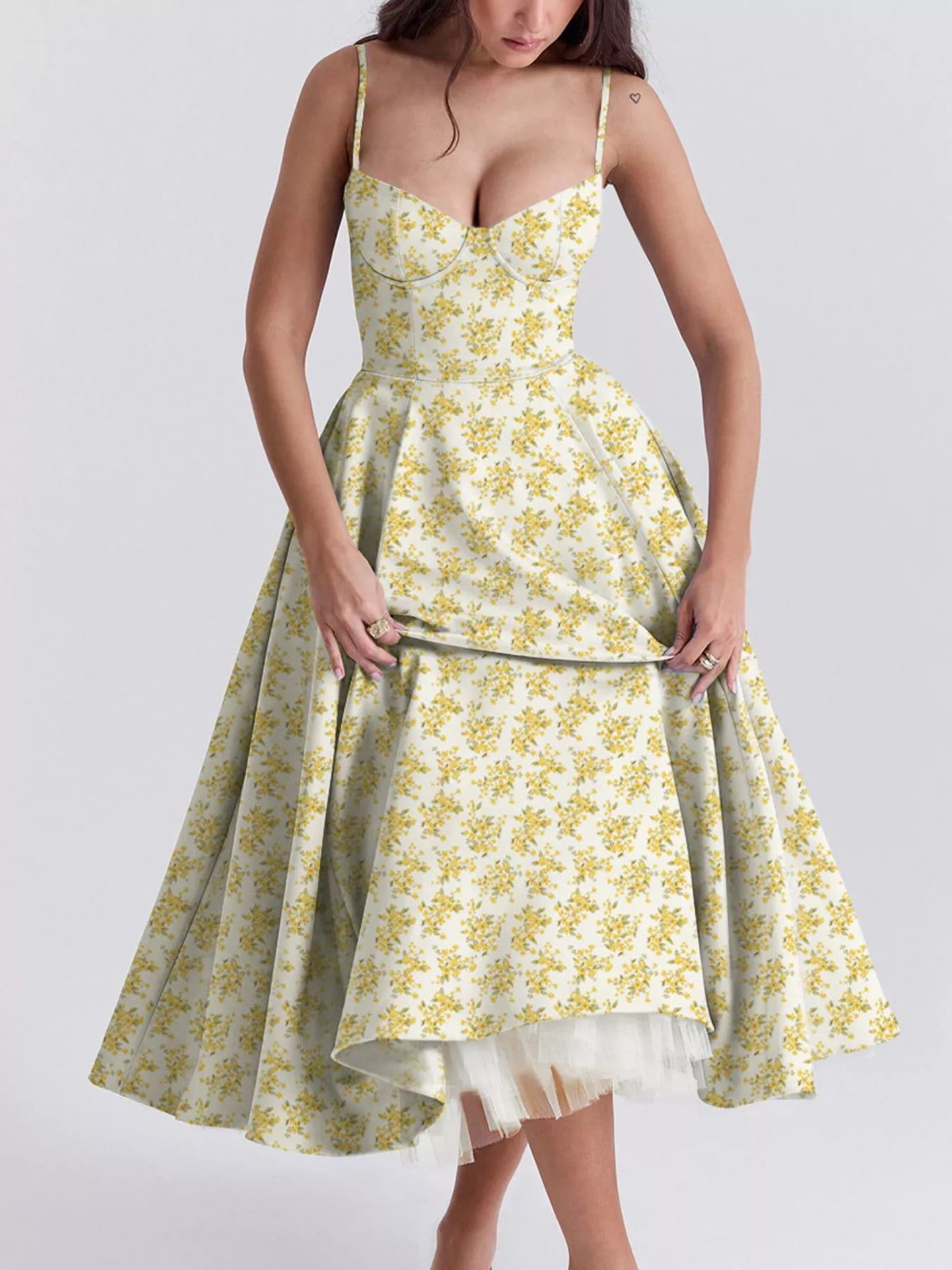 Sweetheart Neck A-Line Midi Dress — view 21