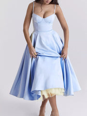 Sweetheart Neck A-Line Midi Dress — view 8