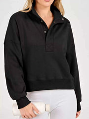 Half Snap Dropped Shoulder Sweatshirt — view 1