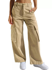 High-Waisted Wide Leg Cargo Jeans - Effortless Style & Comfort — view 14