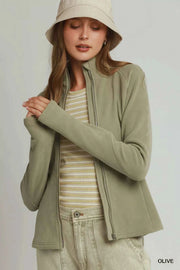 Soft Fleece Full Zip Jacket With Pockets — view 1
