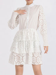 Lace Layered Long Sleeve Dress — view 6