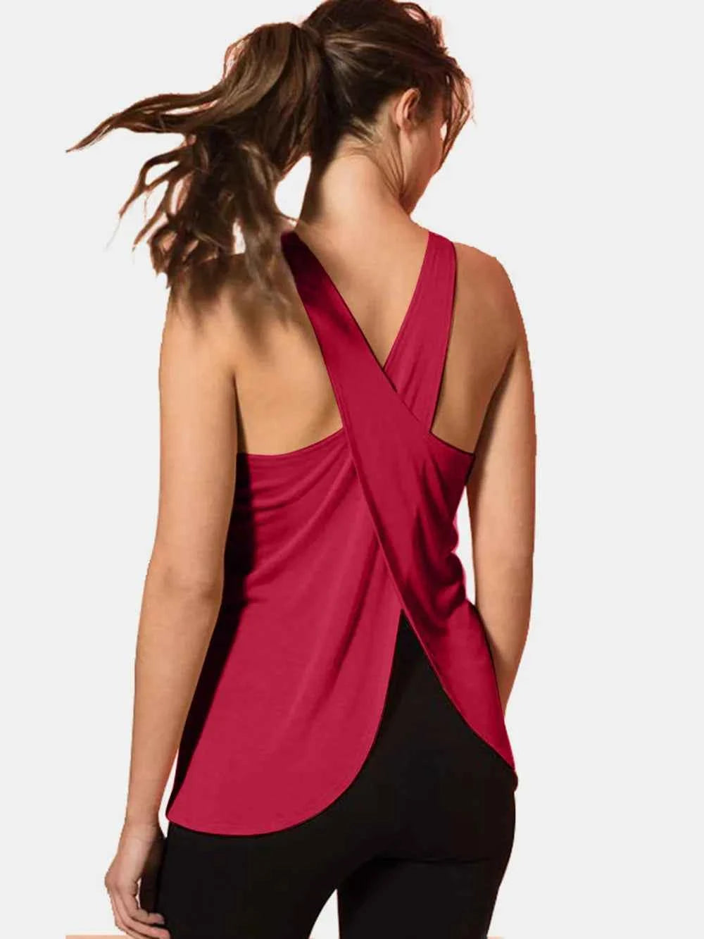 Crisscross Scoop Neck Active Tank - Your Perfect Workout Companion — view 13