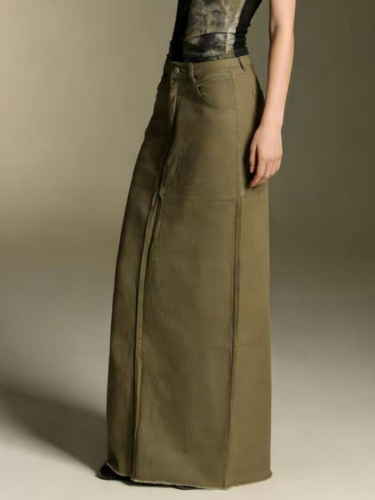 Raw Hem Maxi Denim Skirt - Effortless Style & Comfort — view 13