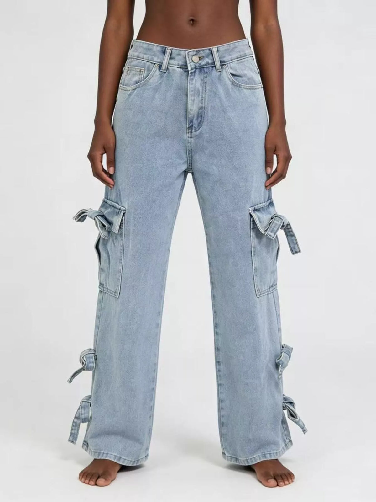 Bow Wide Leg Jeans - Elevate Your Style with Comfort — view 6