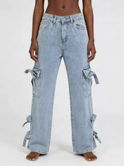Bow Wide Leg Jeans - Elevate Your Style with Comfort — view 6