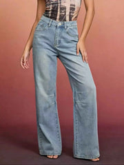 Wide Leg Wash Jeans - Effortless Style and Comfort — view 4
