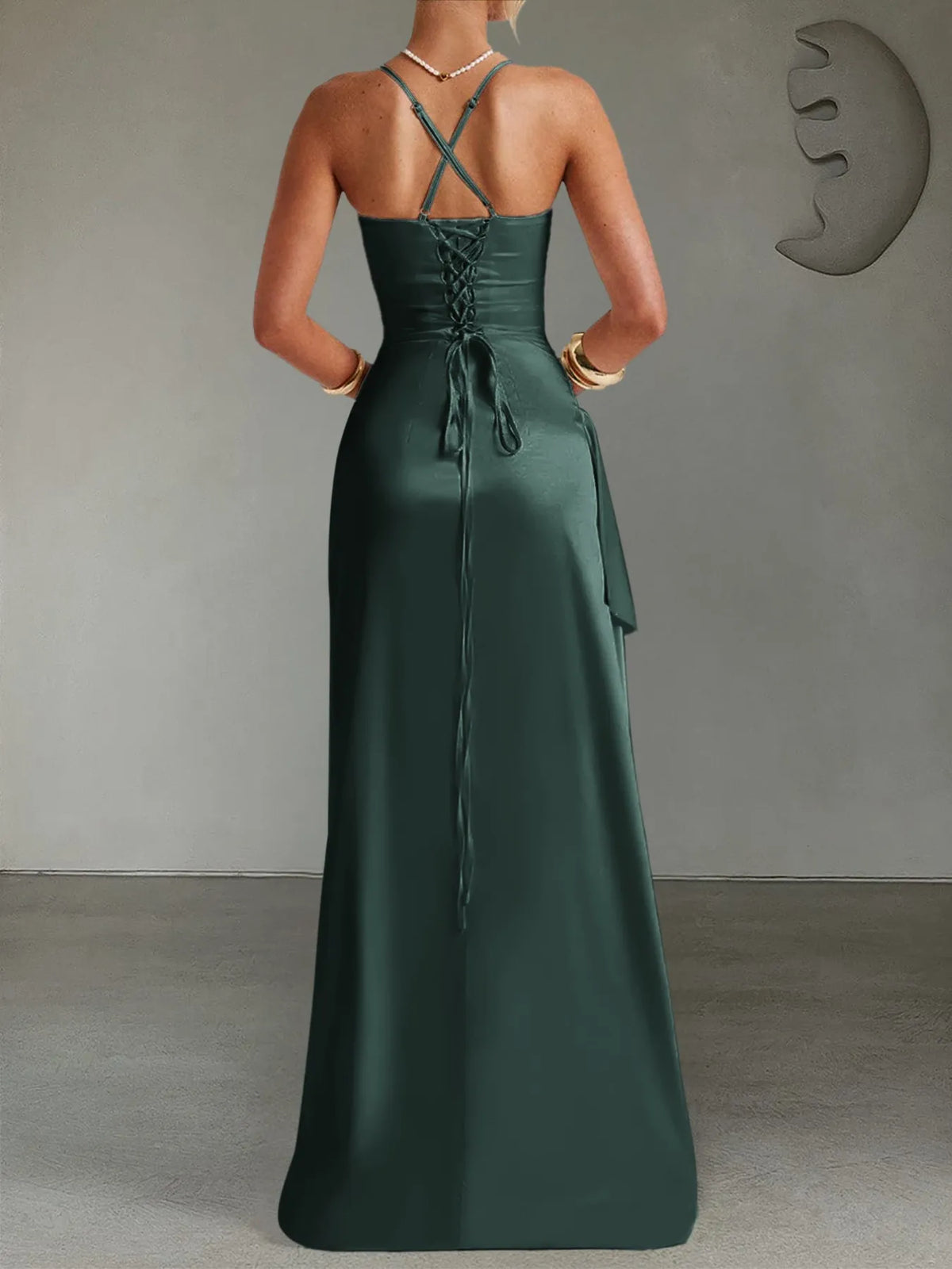 Slit Crisscross Back Maxi Cami Dress — view 10