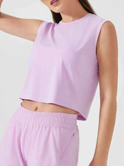 Round Neck Cropped Active Tank - Comfort Meets Style — view 12