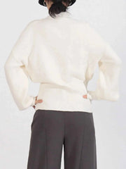 Bow Front Turtleneck Long Sleeve Sweater — view 3