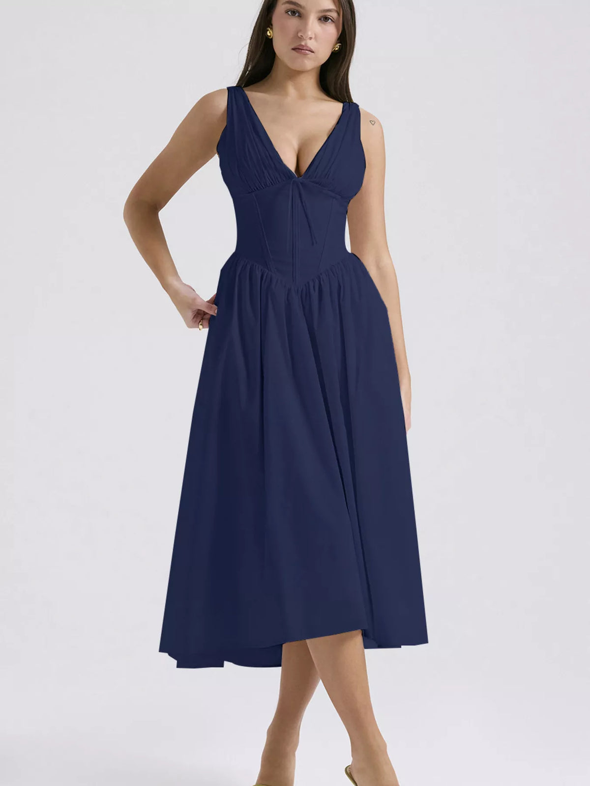 V-Neck Sleeveless Midi Dress — view 16