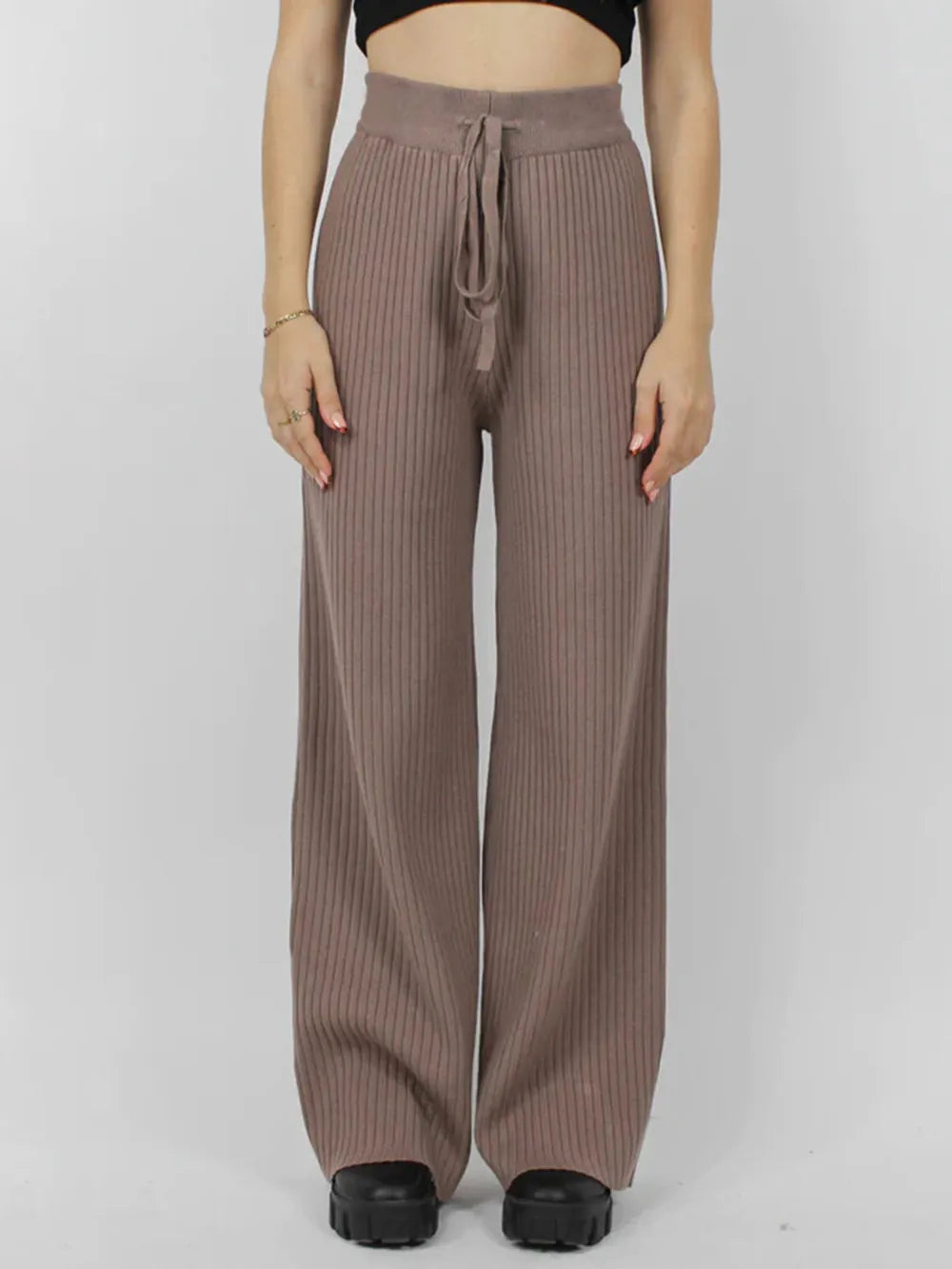Ribbed Wide Leg Sweater Pants — view 7