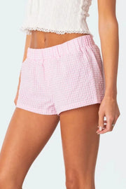 Plaid Elastic Waist Shorts — view 12