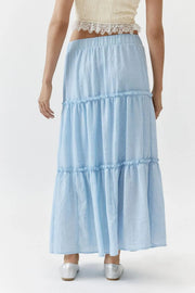 Chic Frill Elastic Waist Skirt for Effortless Style — view 7