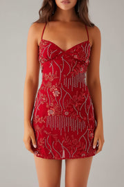 Beaded Floral Mini Dress: A Touch of Elegance for Any Occasion — view 27