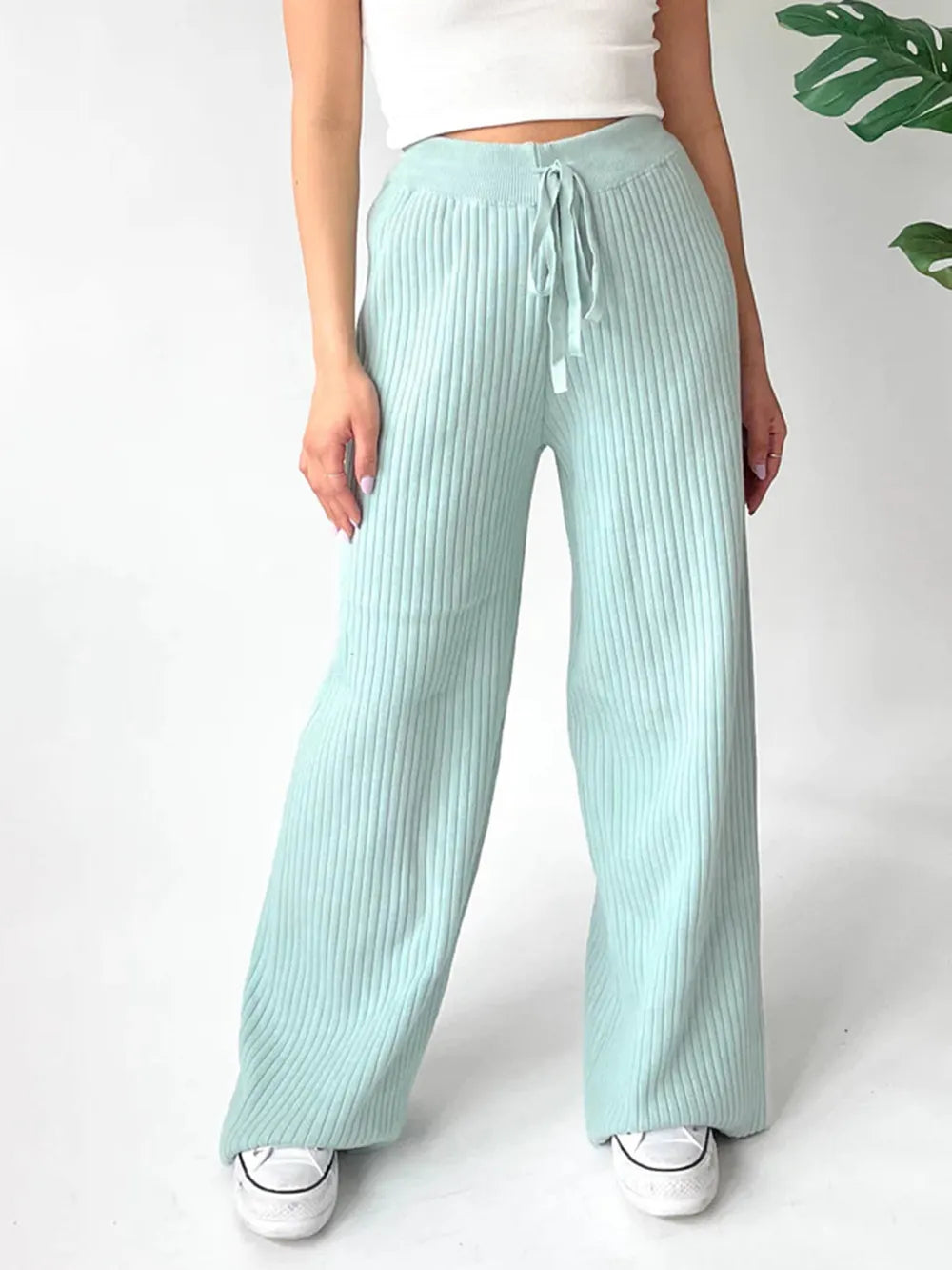Ribbed Wide Leg Sweater Pants — view 18