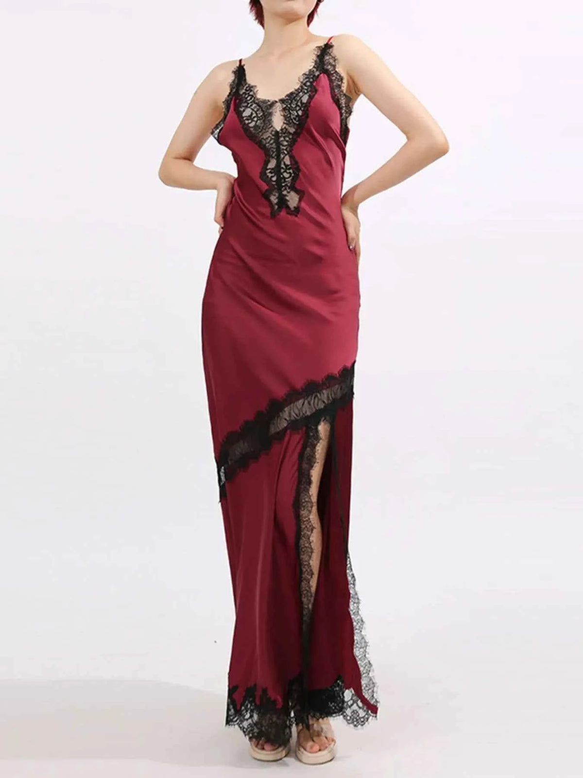 Slit Lace Detail Maxi Cami Dress — view 3