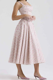 Floral Square Neck Wide Strap Midi Dress — view 3