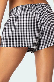Plaid Elastic Waist Shorts — view 9