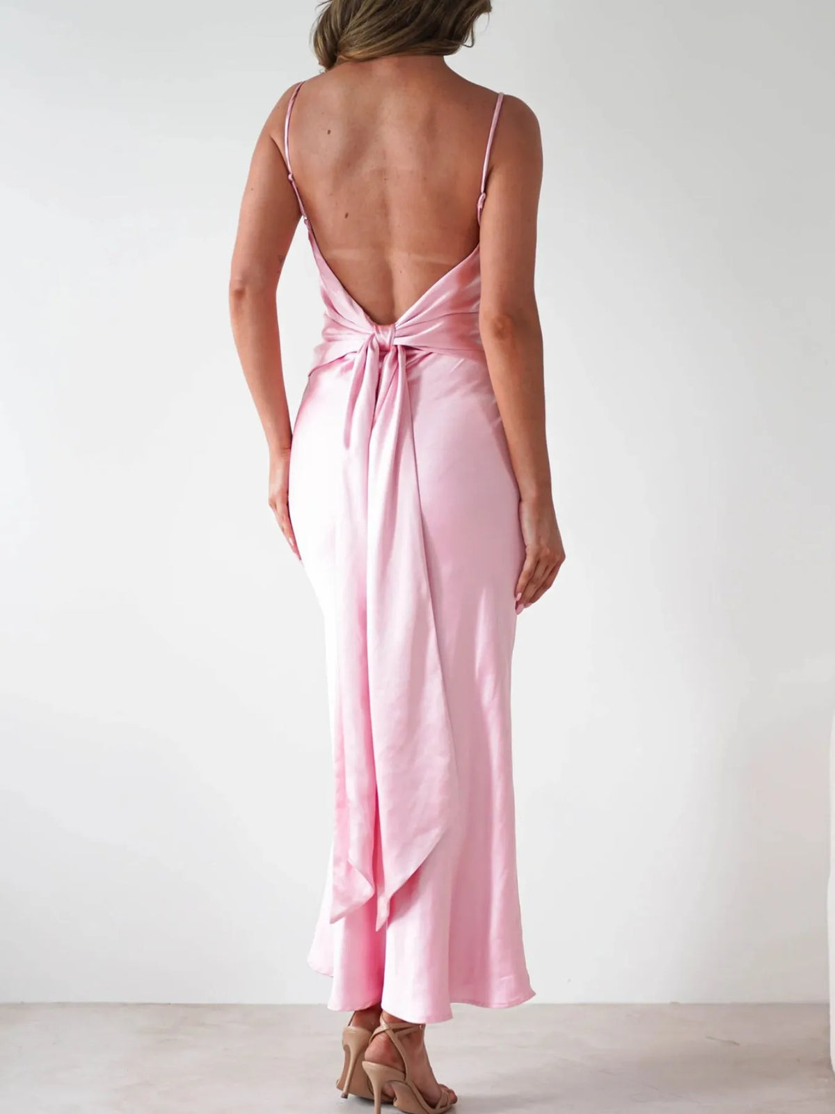 Satin Backless Cami Dress — view 19
