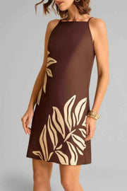 Tropical Print Sleeveless Mini Dress for Effortless Summer Style — view 3