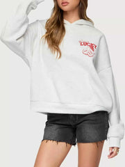 Drop Shoulder Graphic Hoodie with Kangaroo Pocket — view 1